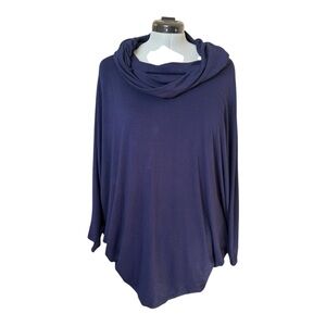 Philosophy Deep Blue Cowl Neck Batwing Blouse - Poncho Style - Womens 3X